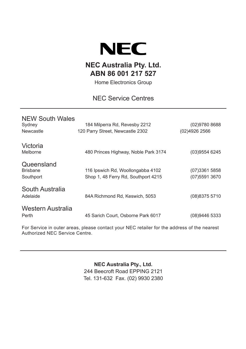 NEC Model N227S User Manual | Page 22 / 24