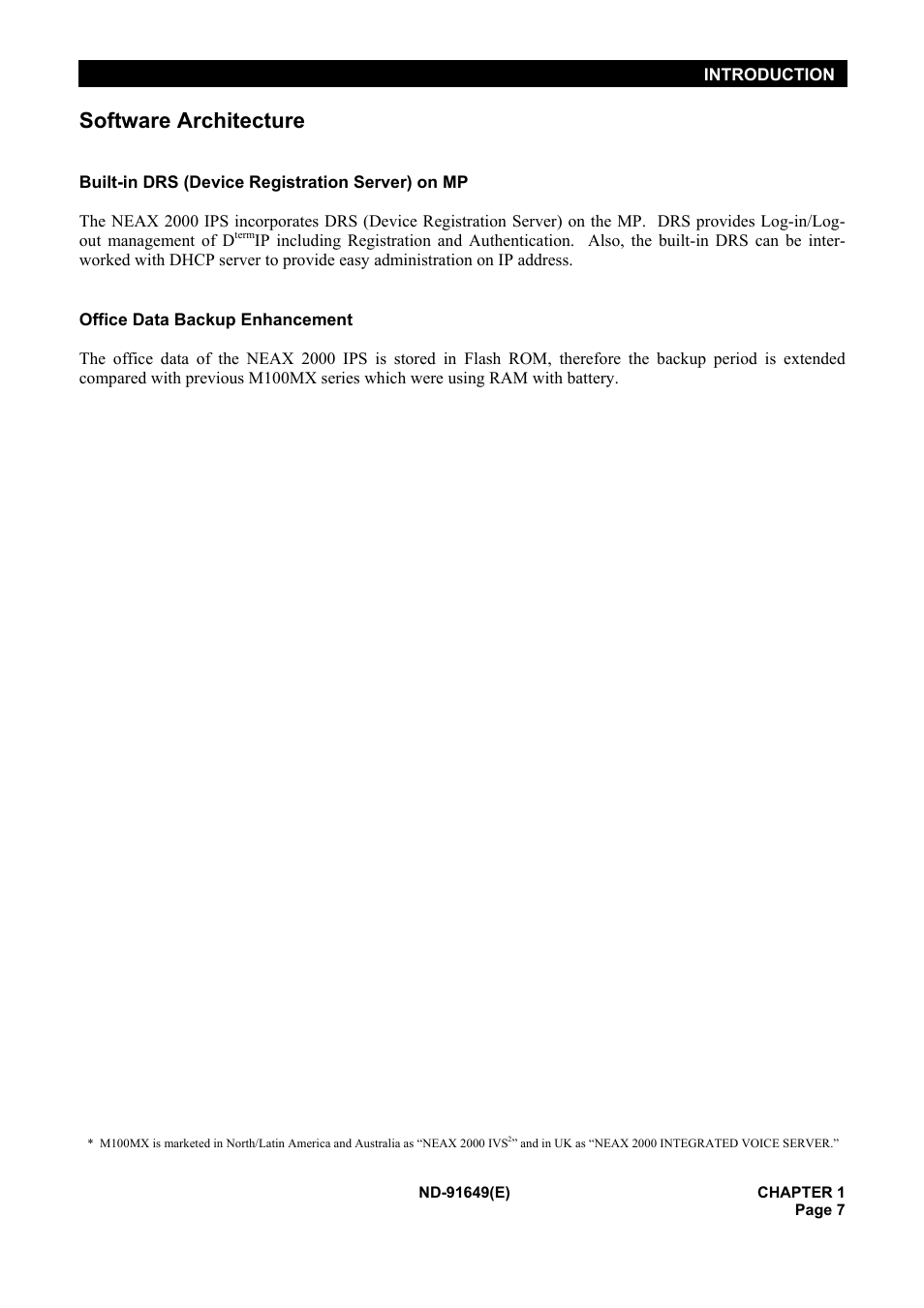Software architecture | NEC NEAX2000 ND-91649 User Manual | Page 15 / 58