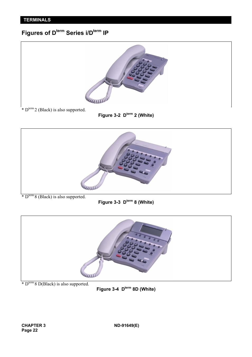 Figures of dterm series i/dterm ip, Figures of d, Series i/d | NEC NEAX2000 ND-91649 User Manual | Page 30 / 58