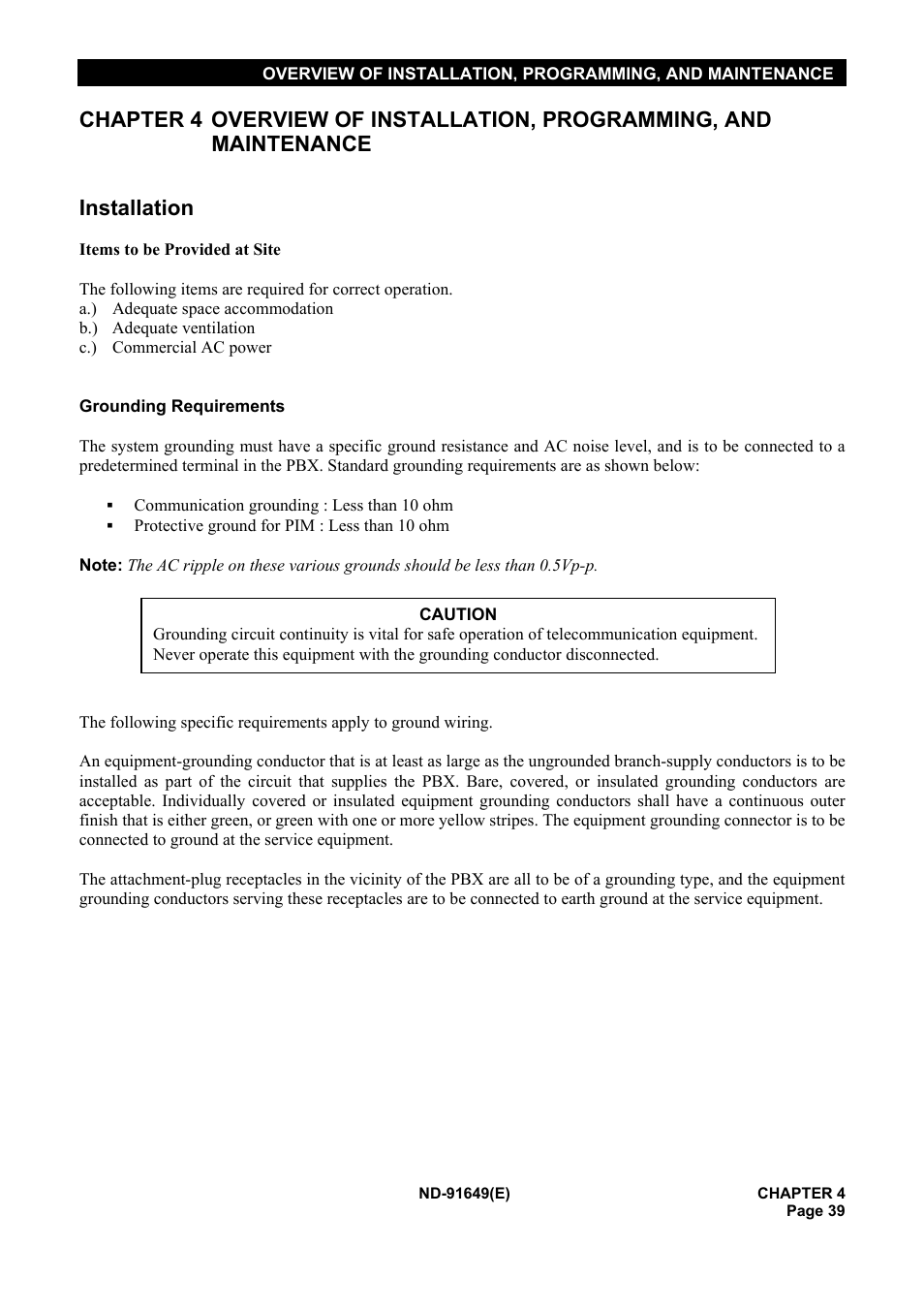 Installation | NEC NEAX2000 ND-91649 User Manual | Page 47 / 58