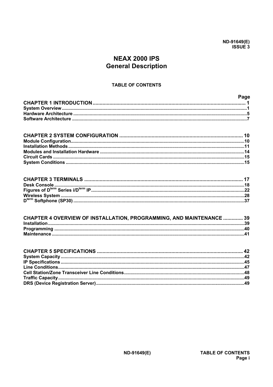 NEC NEAX2000 ND-91649 User Manual | Page 5 / 58