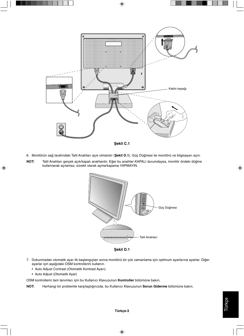 Türkçe | NEC LCD1501 User Manual | Page 109 / 118