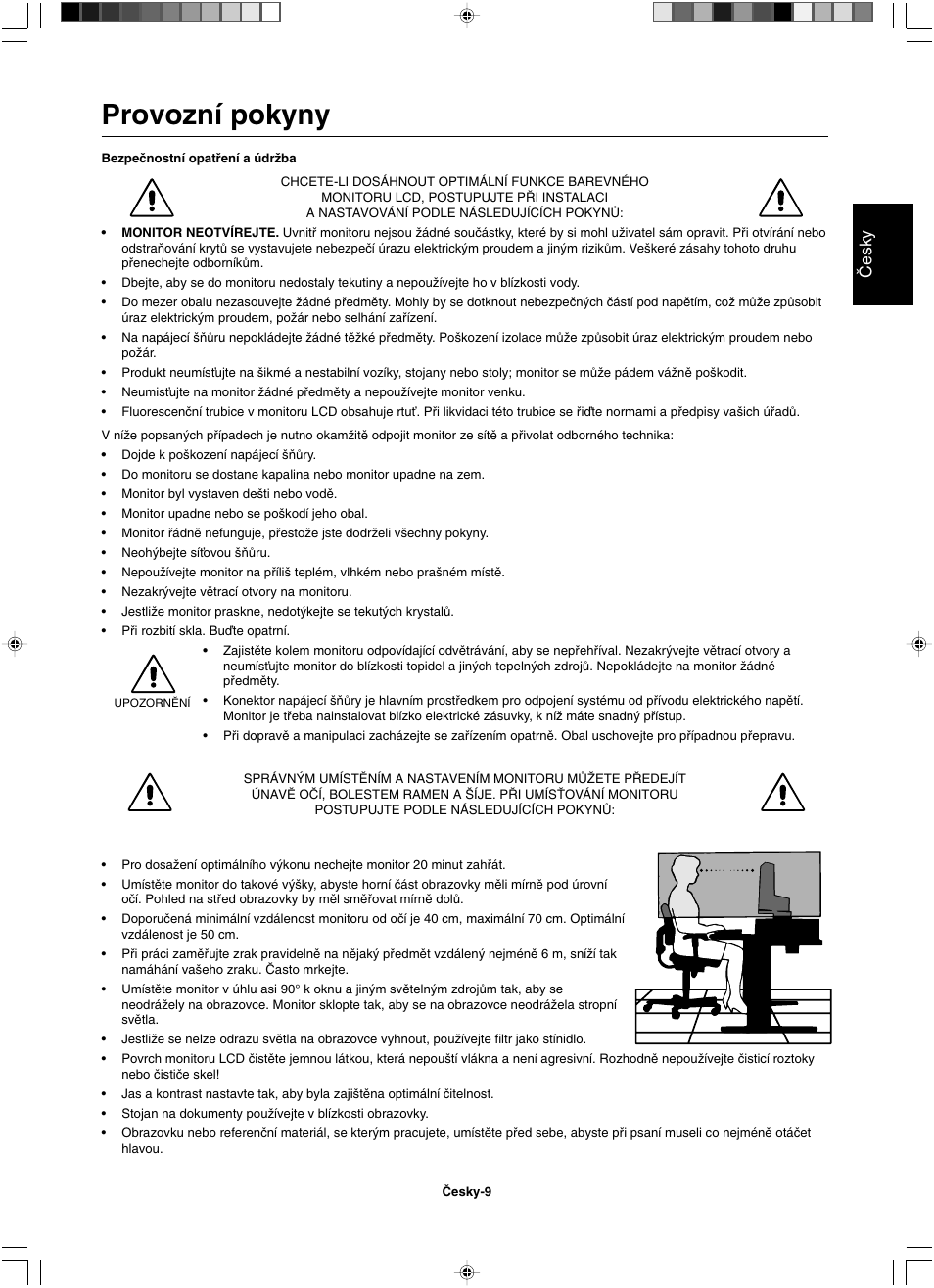 Provozní pokyny, Âesky | NEC LCD1501 User Manual | Page 25 / 118