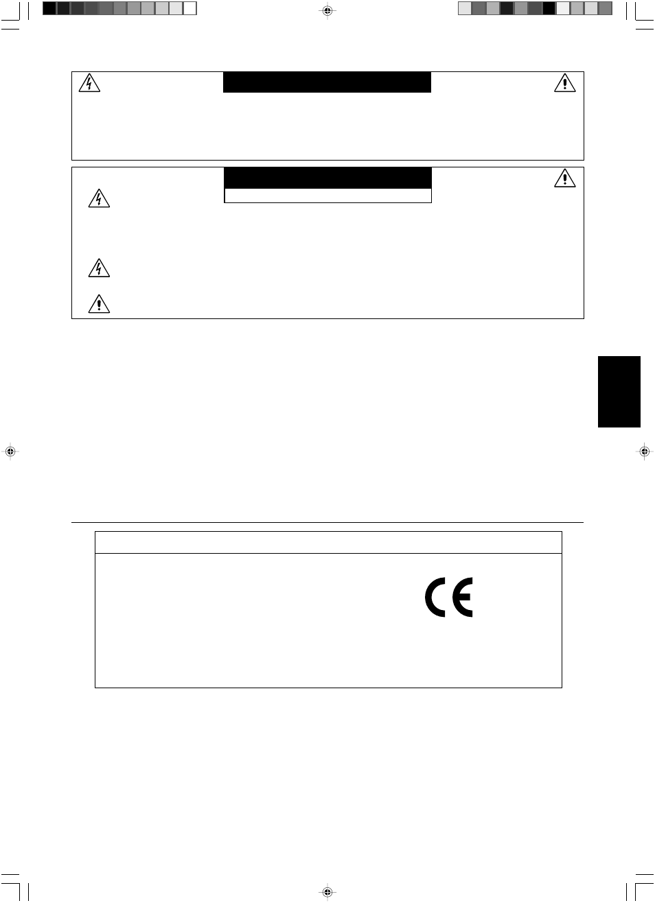 Declaración, Peligro, Advertencia peligro | Español, Declaración del fabricante | NEC LCD1501 User Manual | Page 47 / 118