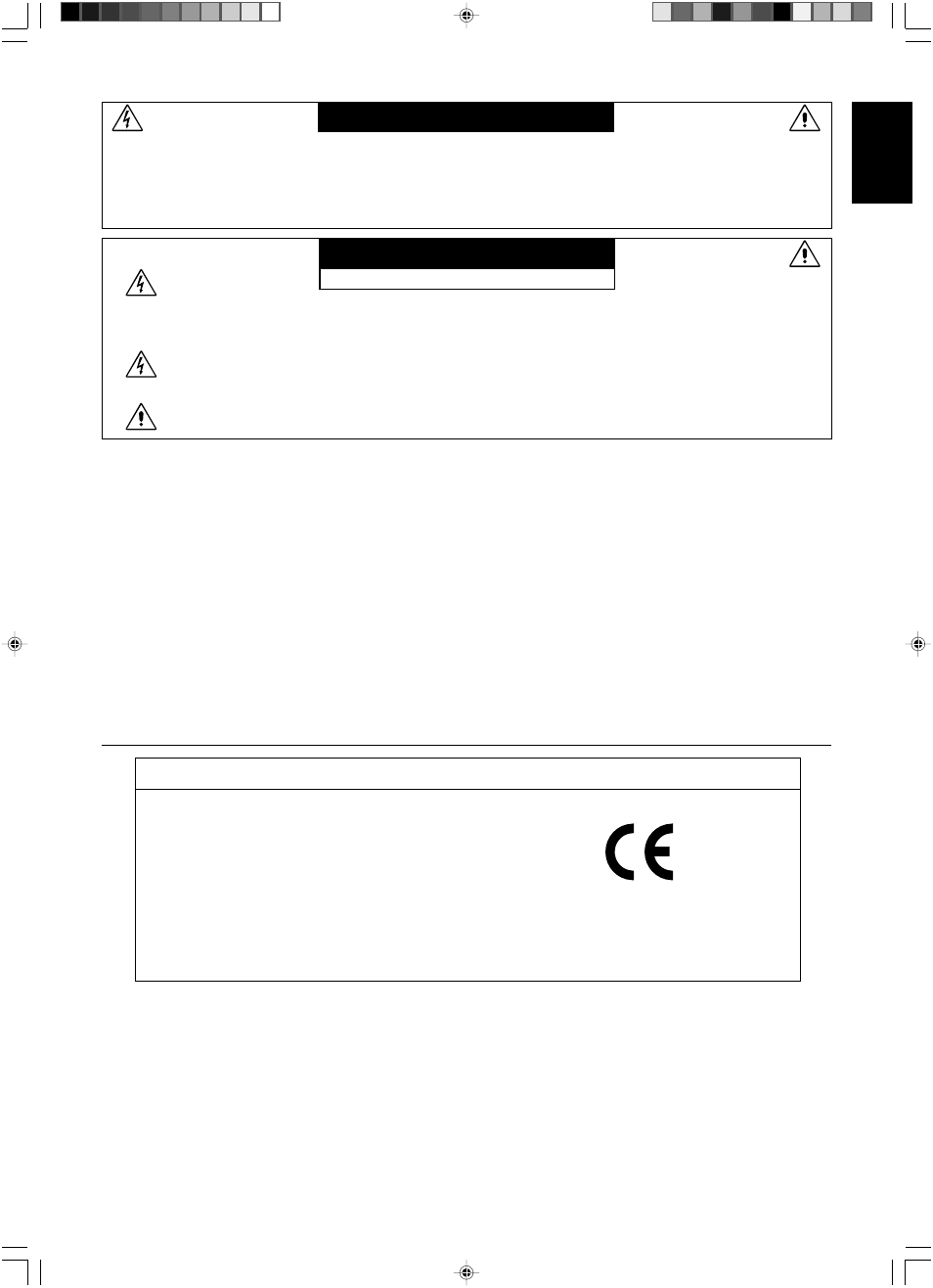 Declaration, Warning caution, Caution | English, Declaration of the manufacturer | NEC LCD1501 User Manual | Page 7 / 118