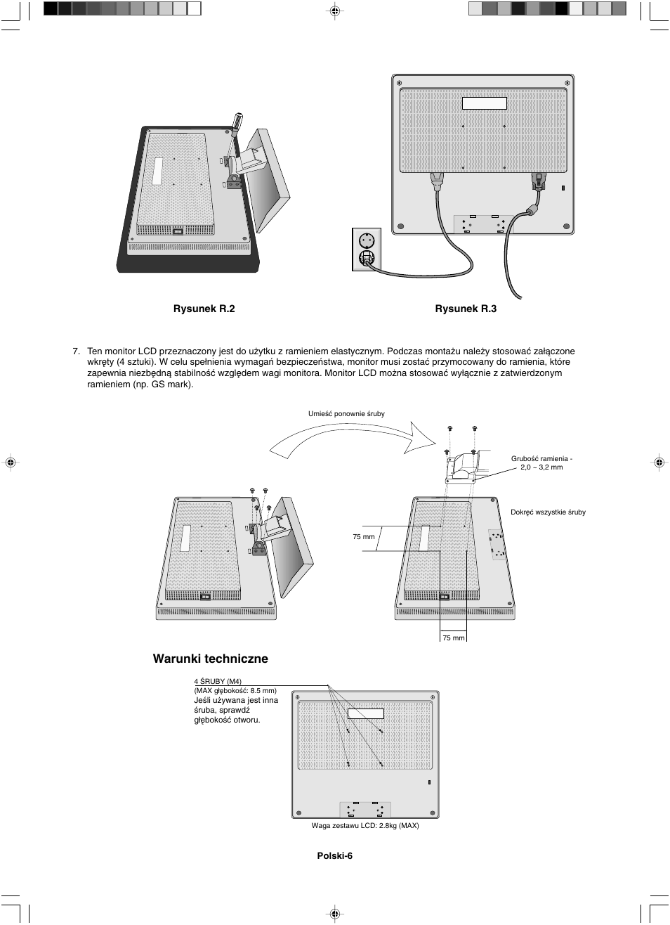 Warunki techniczne | NEC LCD1501 User Manual | Page 92 / 118