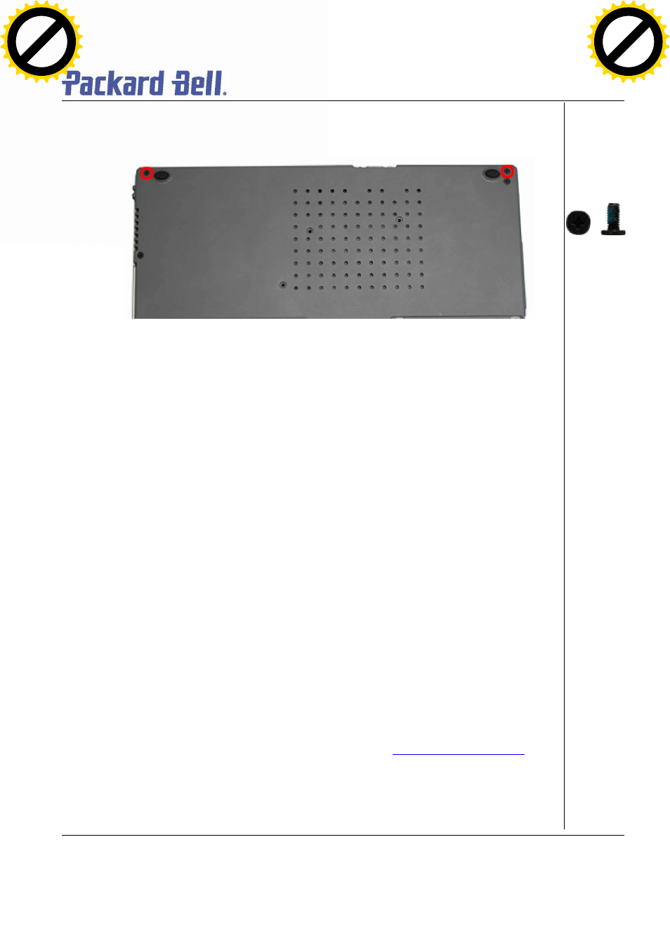 Removing the lcd panel, Page 14, Fig. 20 lcd hinge screws at the rear | Fig. 21 lcd hinge screws at the bottom | NEC T5 User Manual | Page 14 / 24