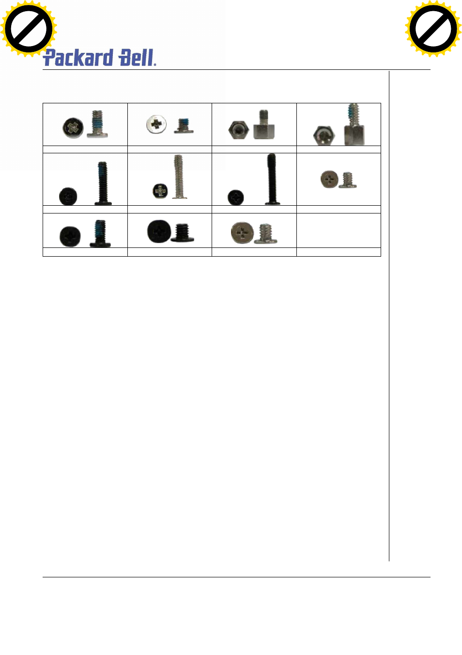 Screws, Page 23 | NEC T5 User Manual | Page 23 / 24