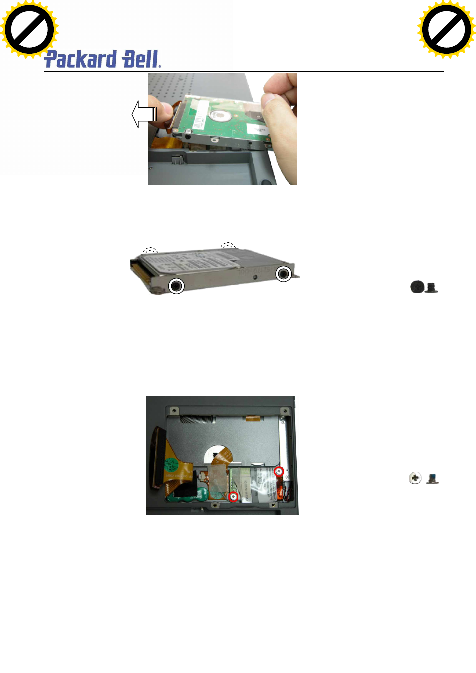 Removing the mdc modem module, Page 6, Fig. 3 disconnecting the hard disk drive | Fig. 5 removing the screws on the mcd modem | NEC T5 User Manual | Page 6 / 24