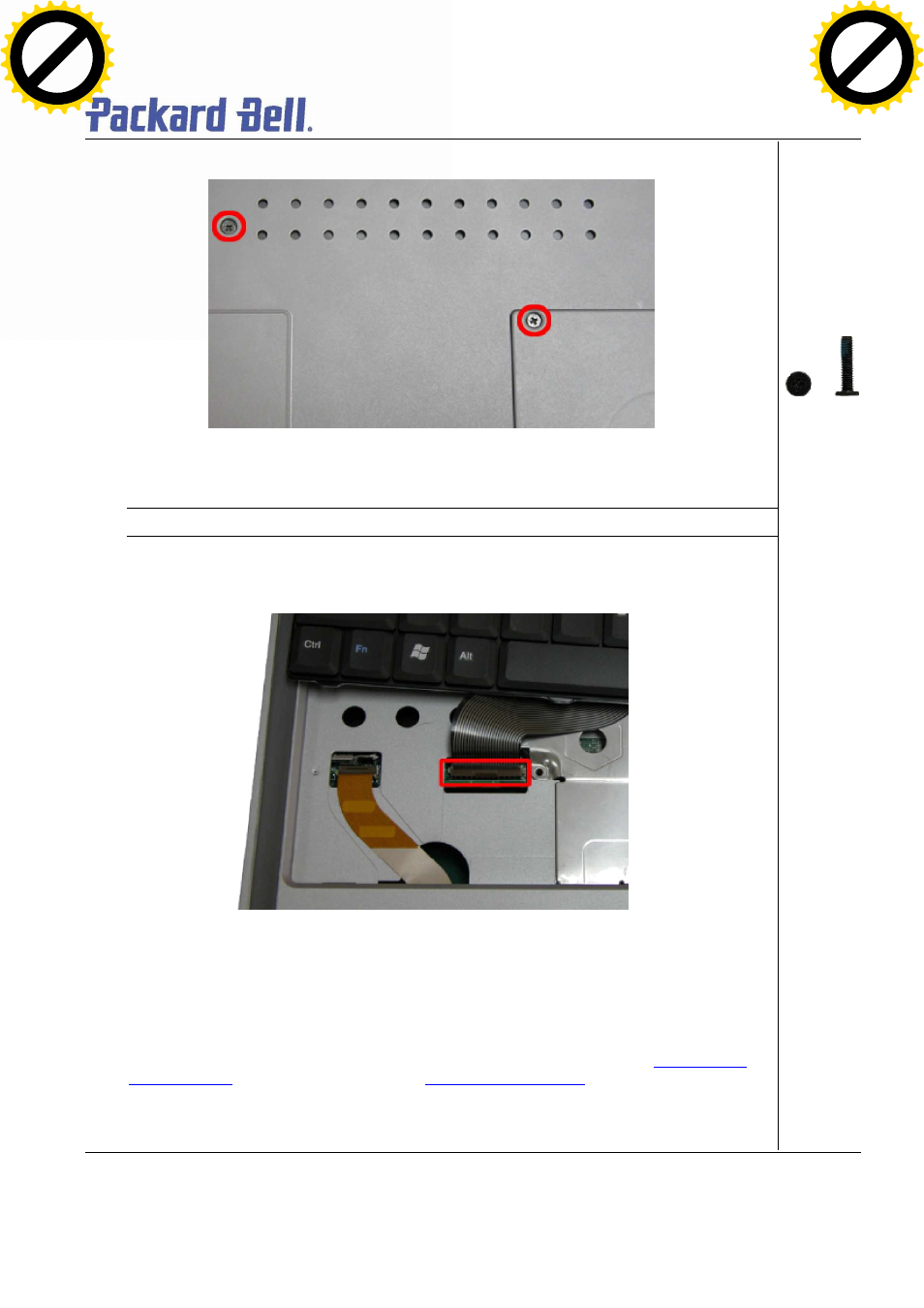 Removing the optical drive & heat plate, Page 8 1. remove the screws as shown in fig. 8, Fig. 9 removing the keyboard fpc cable | NEC T5 User Manual | Page 8 / 24