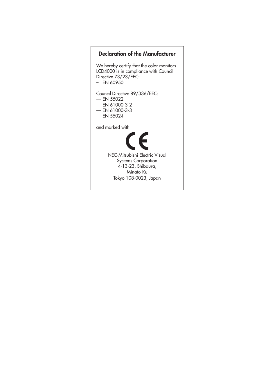 NEC LCD4000 User Manual | Page 37 / 38