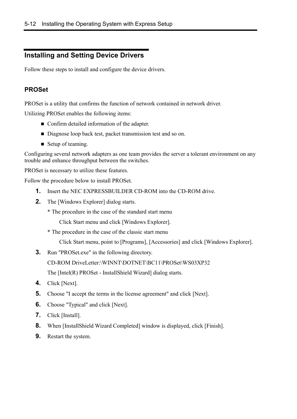 Installing and setting device drivers | NEC Server 140Rc-4 User Manual | Page 168 / 400