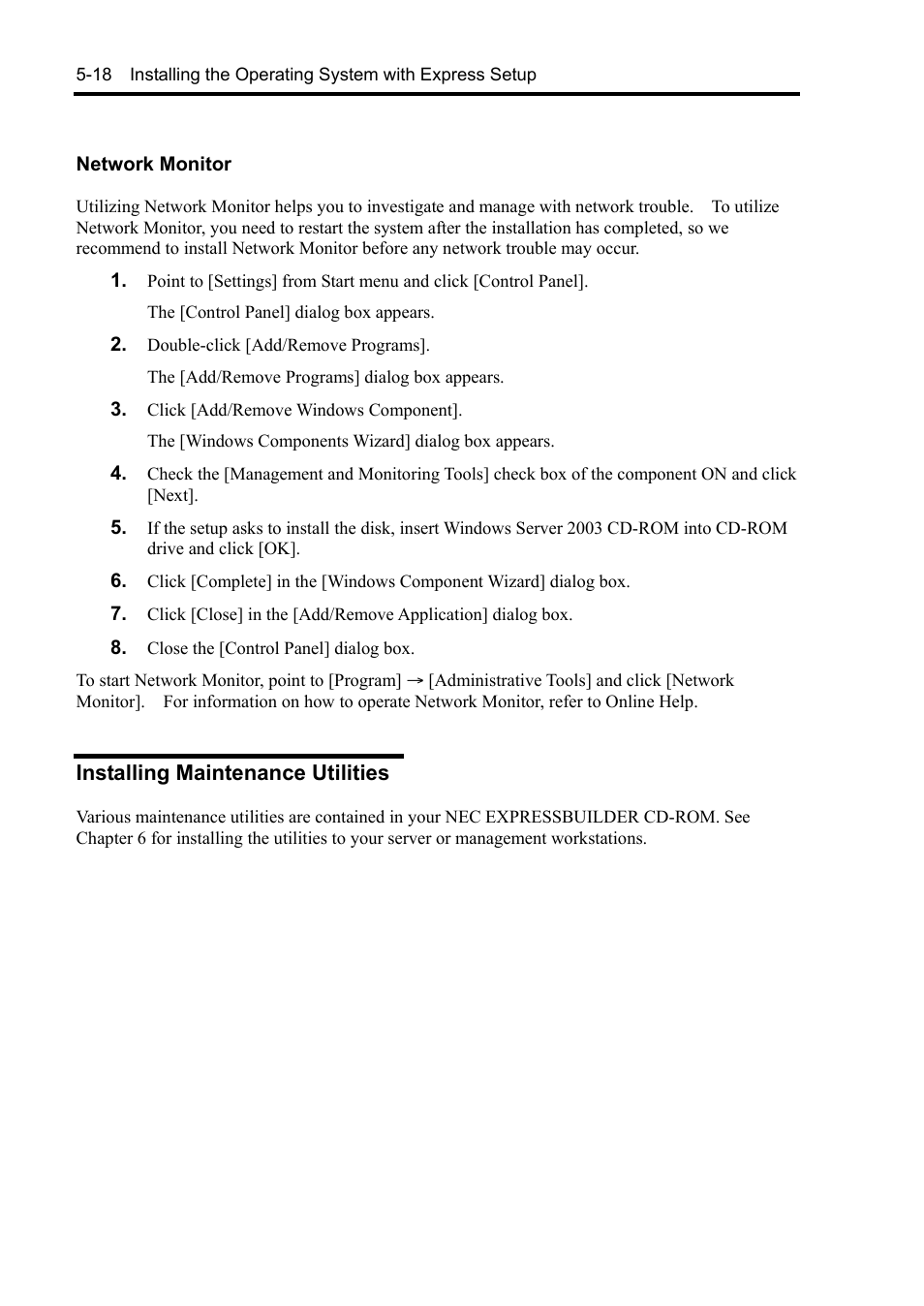 Installing maintenance utilities | NEC Server 140Rc-4 User Manual | Page 174 / 400