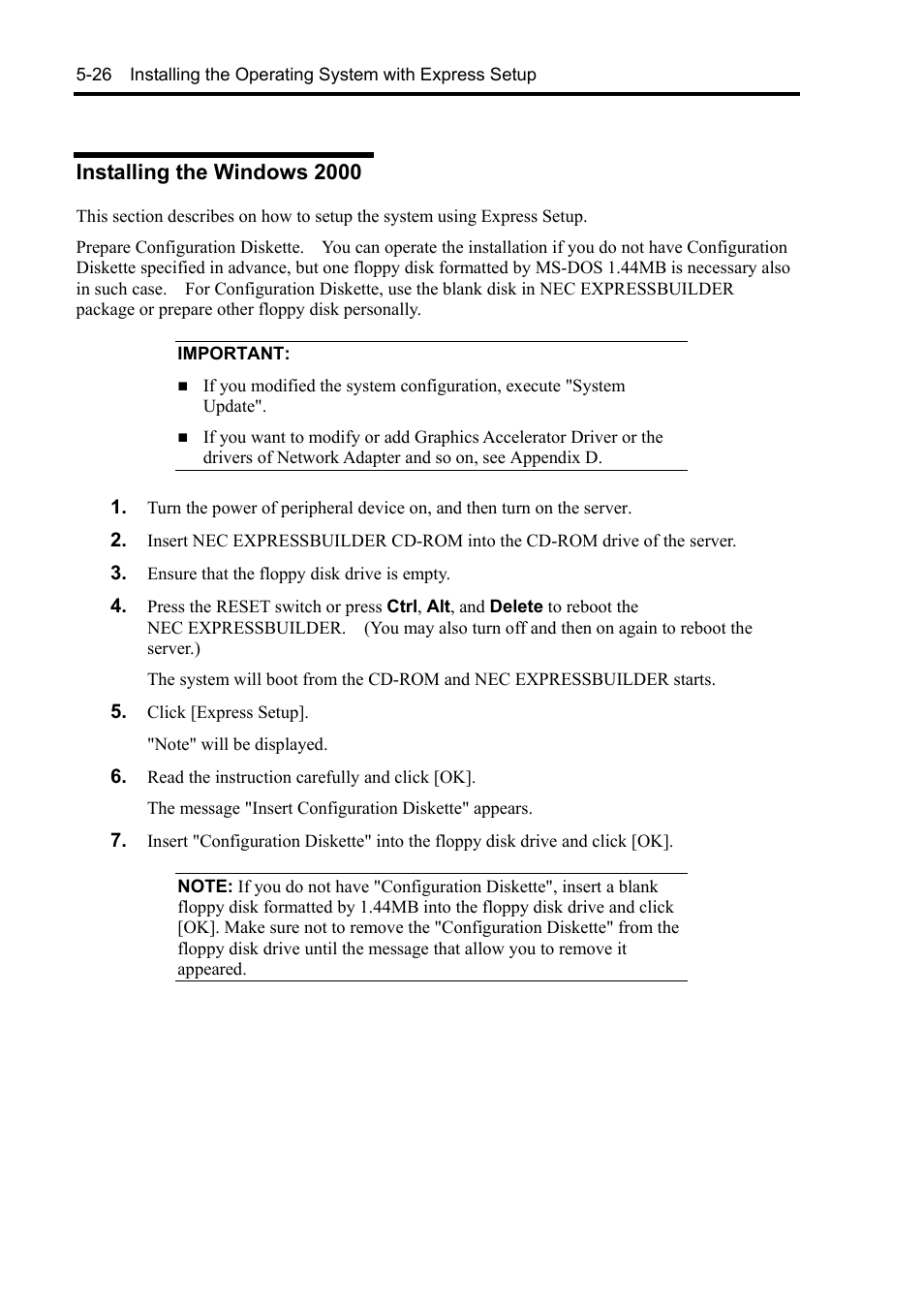 Installing the windows 2000 | NEC Server 140Rc-4 User Manual | Page 182 / 400