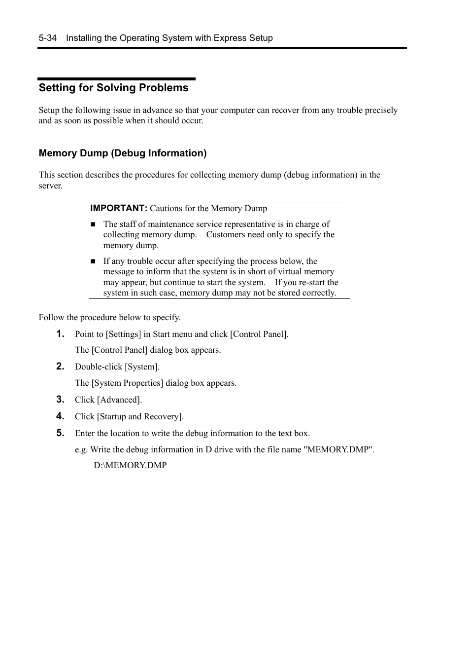 Setting for solving problems | NEC Server 140Rc-4 User Manual | Page 190 / 400