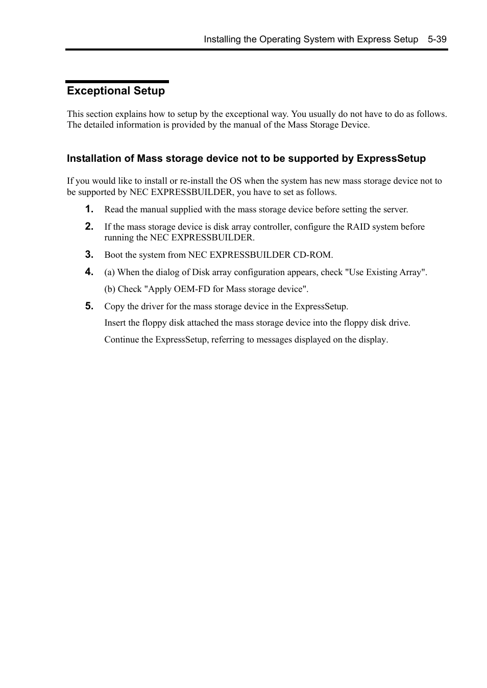 Exceptional setup | NEC Server 140Rc-4 User Manual | Page 195 / 400