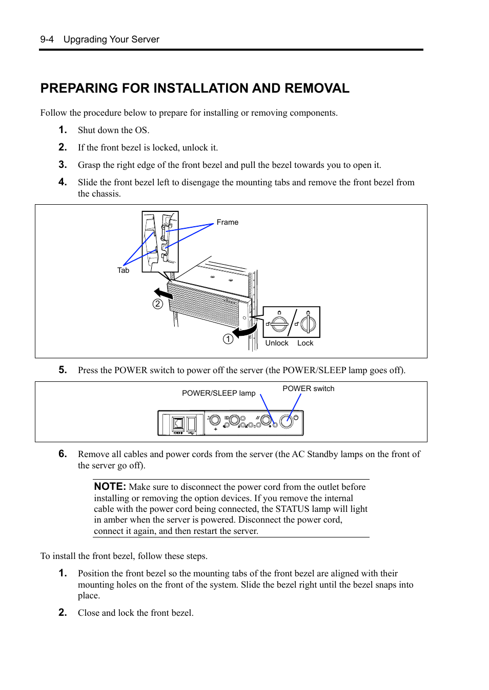 Preparing for installation and removal | NEC Server 140Rc-4 User Manual | Page 290 / 400