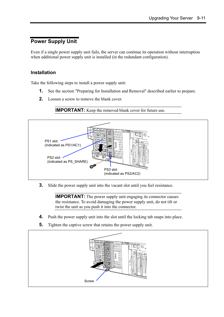 Power supply unit | NEC Server 140Rc-4 User Manual | Page 297 / 400