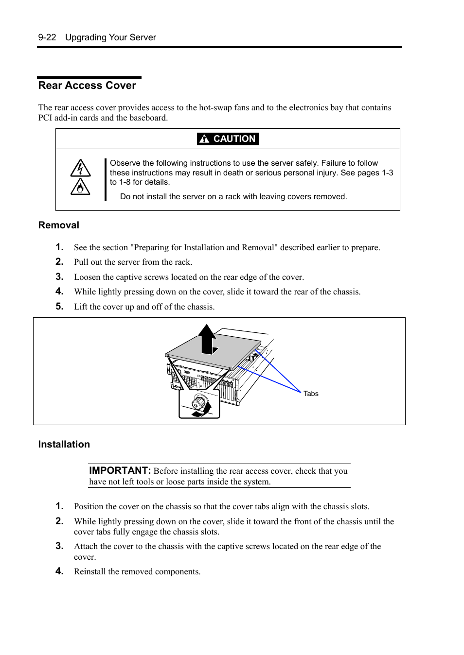 Rear access cover | NEC Server 140Rc-4 User Manual | Page 308 / 400