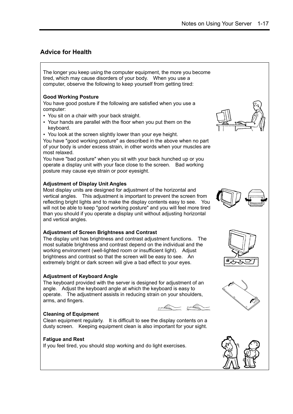 Advice for health | NEC Server 140Rc-4 User Manual | Page 33 / 400