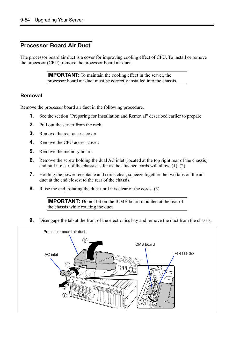 Processor board air duct | NEC Server 140Rc-4 User Manual | Page 340 / 400