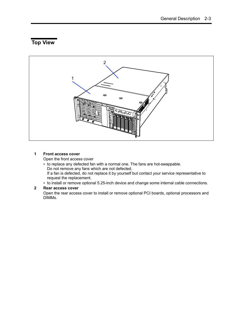 Top view | NEC Server 140Rc-4 User Manual | Page 37 / 400