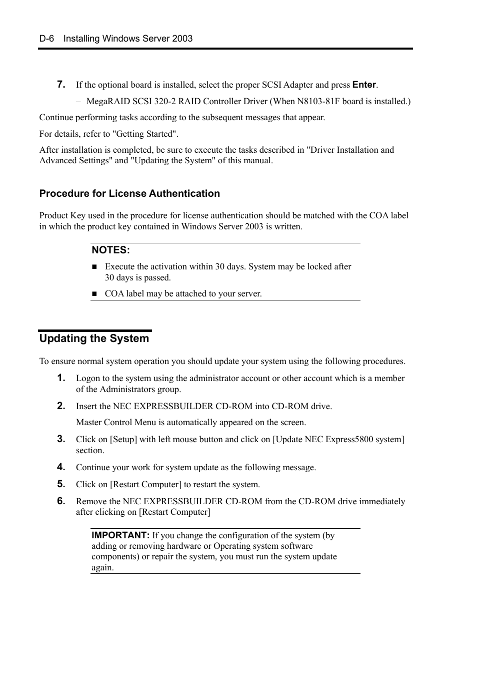 Updating the system | NEC Server 140Rc-4 User Manual | Page 378 / 400