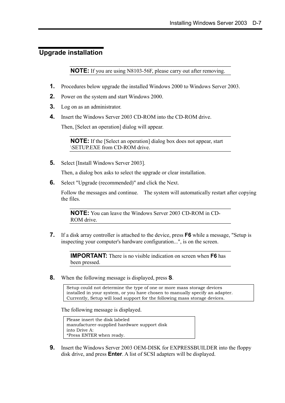 Upgrade installation | NEC Server 140Rc-4 User Manual | Page 379 / 400