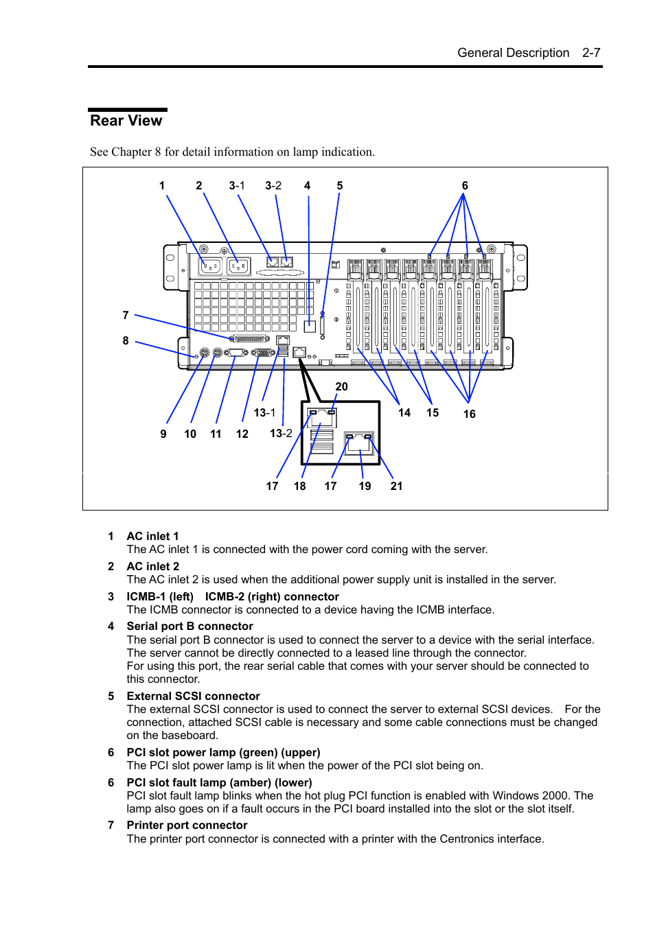 Rear view | NEC Server 140Rc-4 User Manual | Page 41 / 400