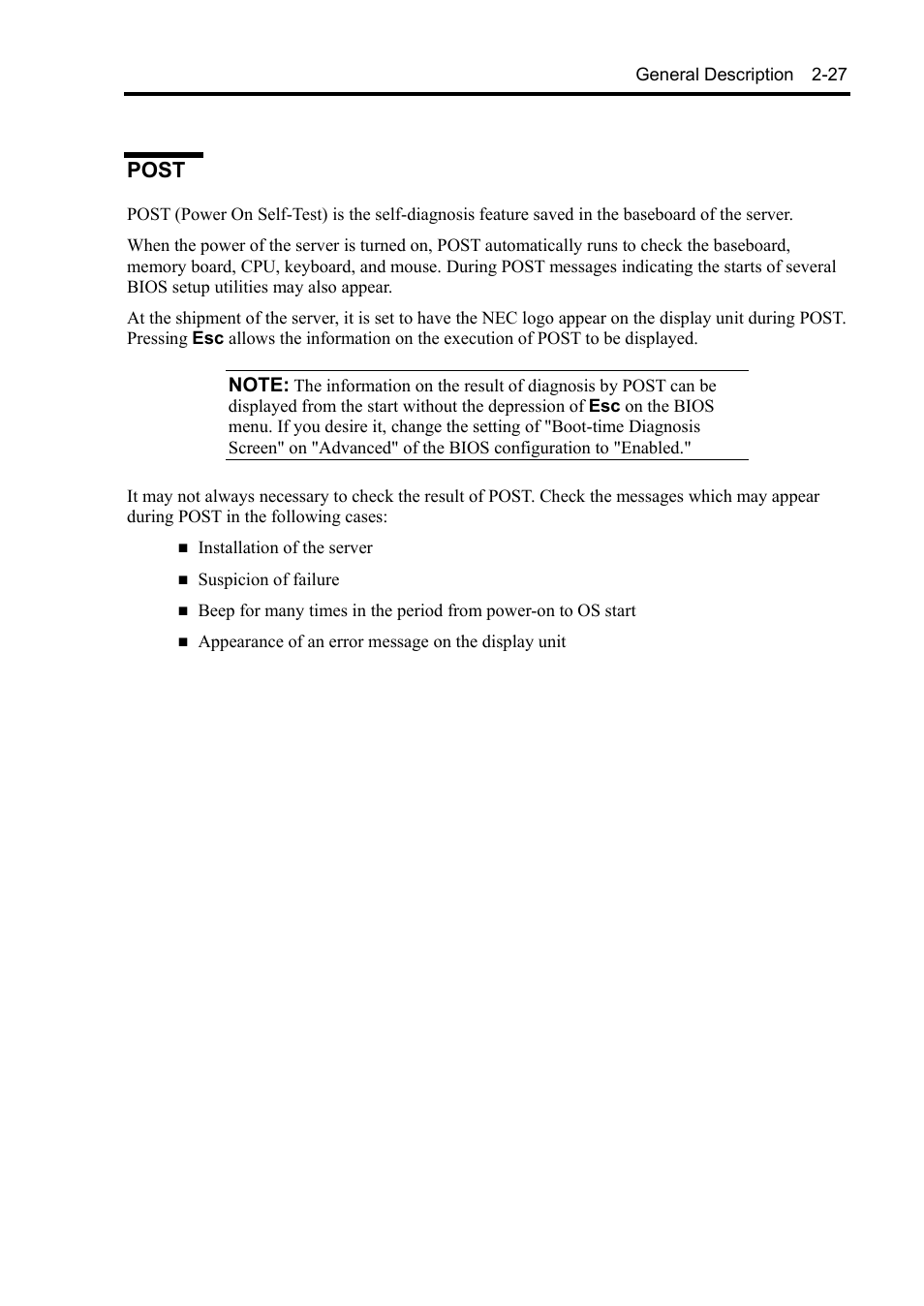 Post | NEC Server 140Rc-4 User Manual | Page 61 / 400