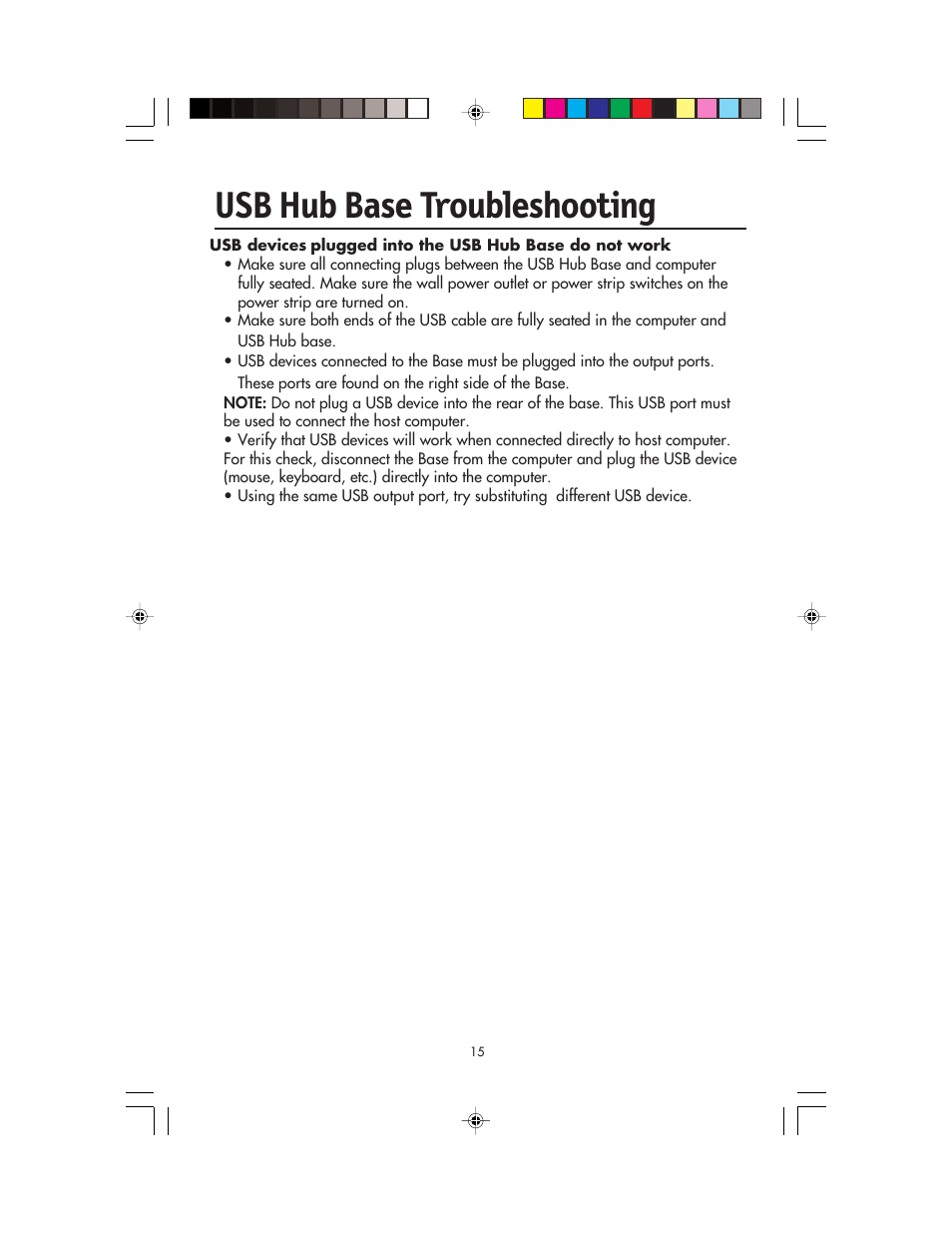 Usb hub base troubleshooting | NEC FP955 User Manual | Page 17 / 68