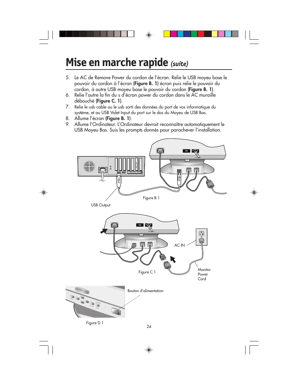 Mise en marche rapide, Suite) | NEC FP955 User Manual | Page 26 / 68