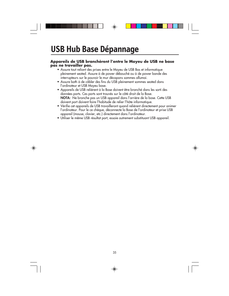 Usb hub base dépannage | NEC FP955 User Manual | Page 37 / 68