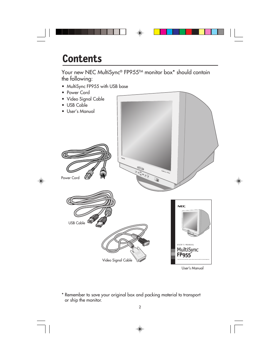 NEC FP955 User Manual | Page 4 / 68