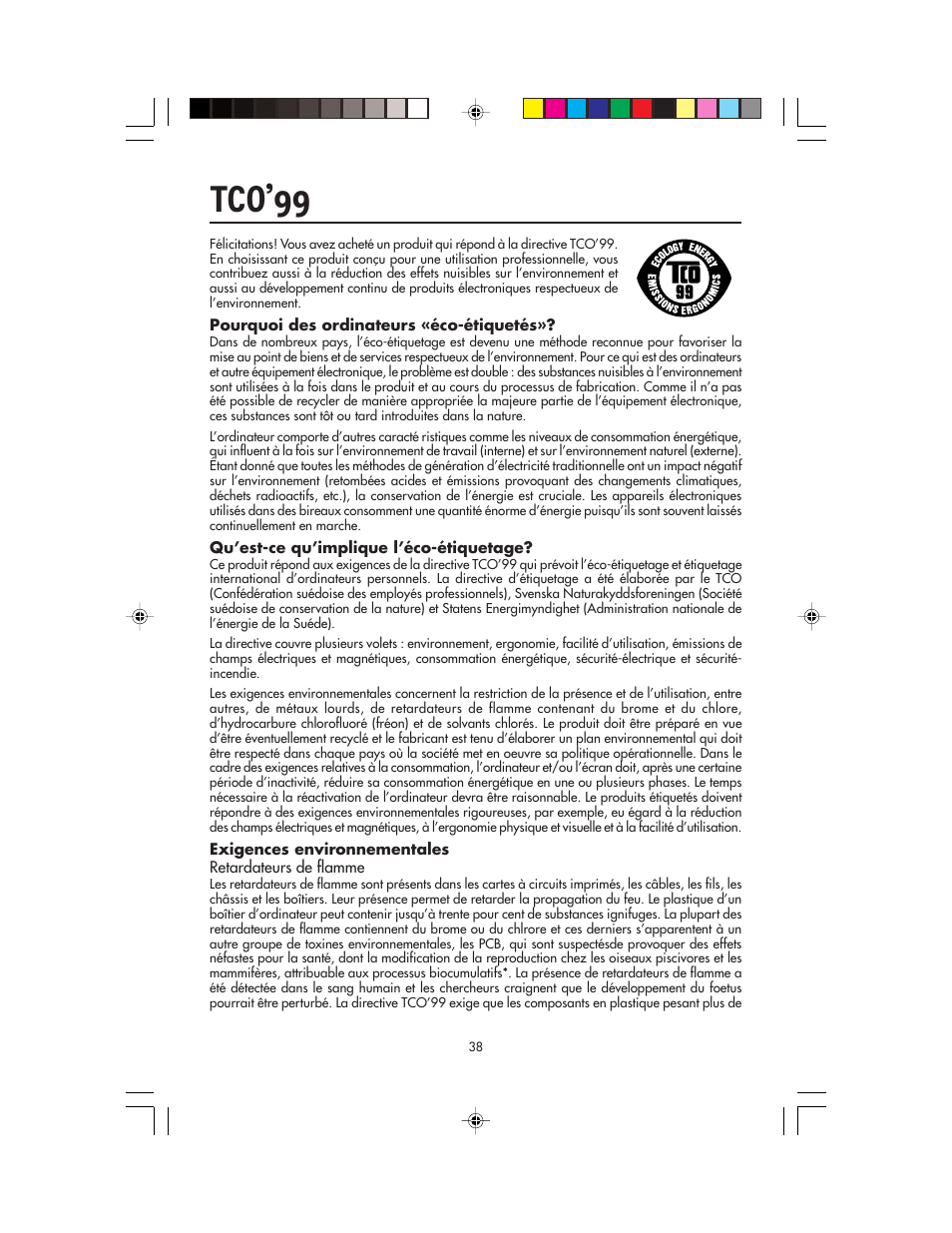 Tco’99 | NEC FP955 User Manual | Page 40 / 68