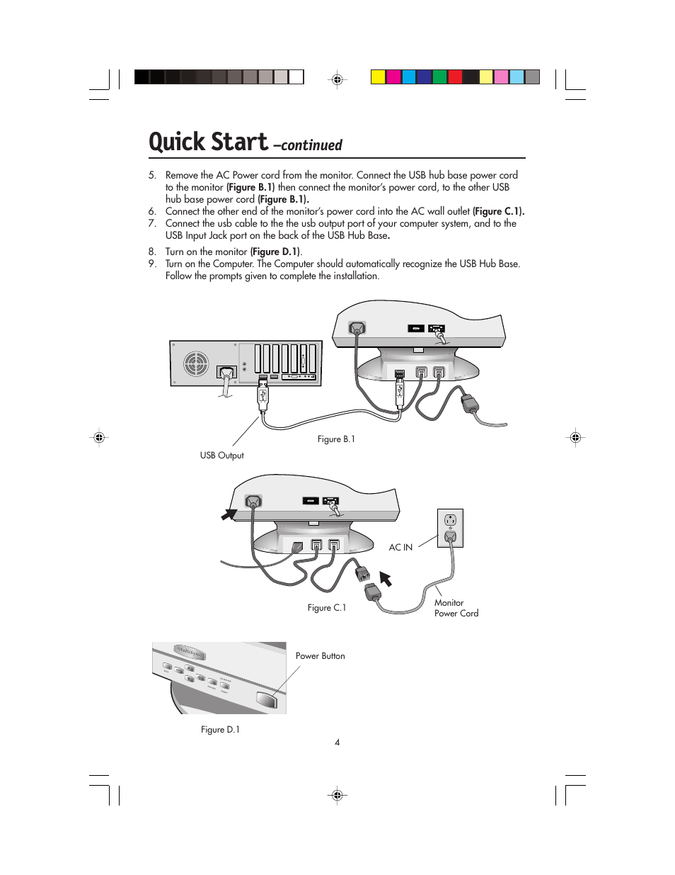 Quick start, Continued | NEC FP955 User Manual | Page 6 / 68