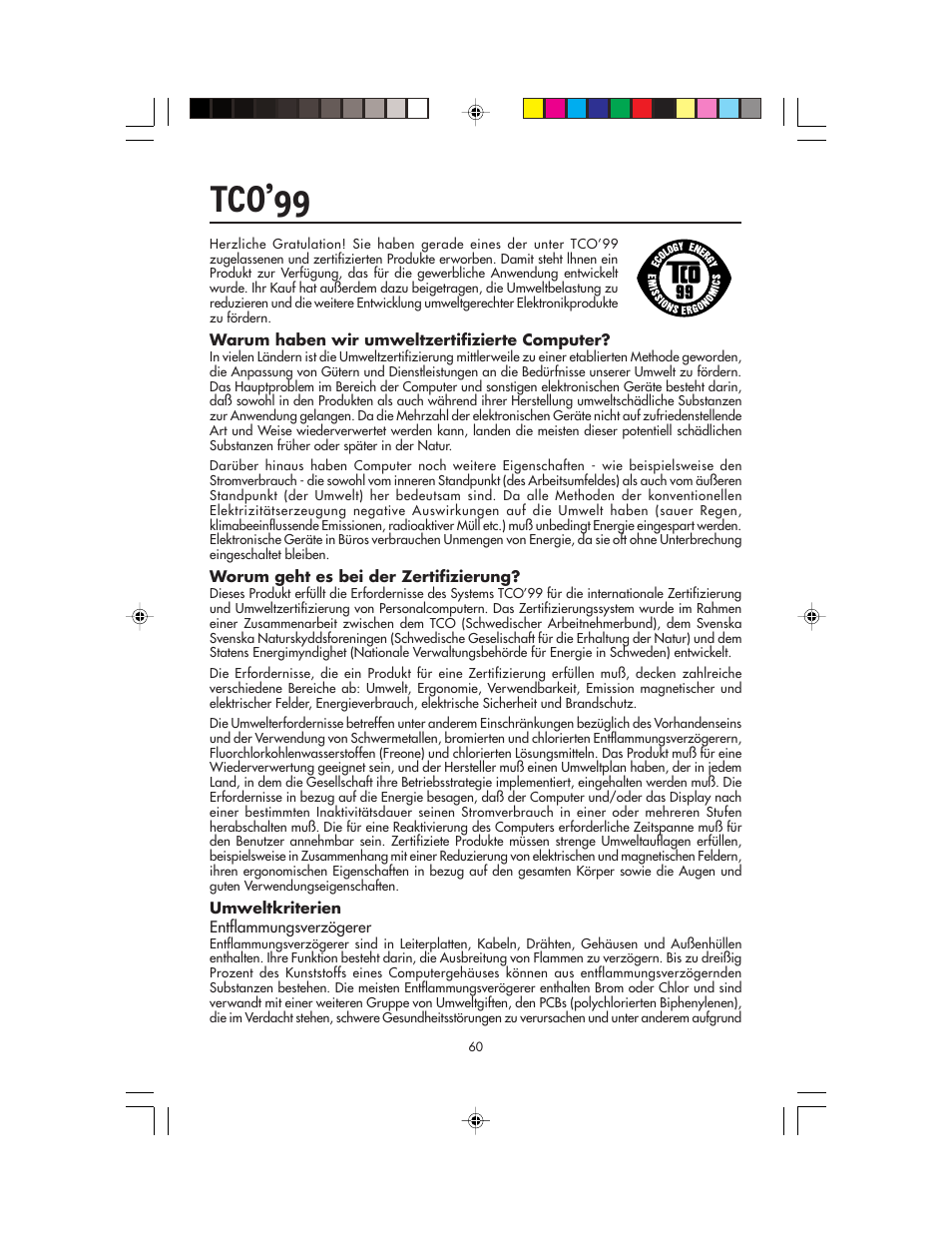 Tco’99 | NEC FP955 User Manual | Page 62 / 68