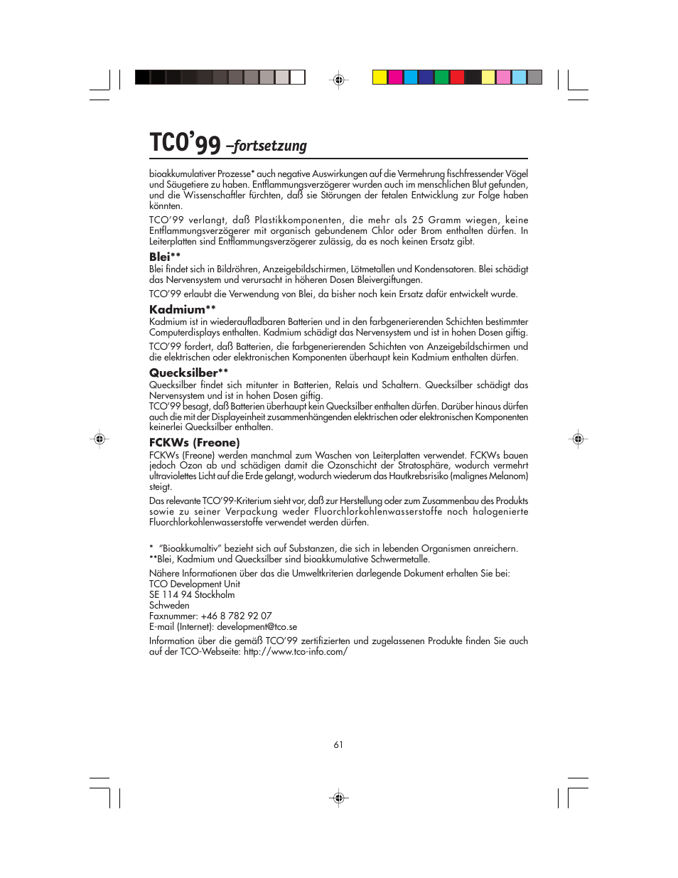 Tco’99, Fortsetzung | NEC FP955 User Manual | Page 63 / 68