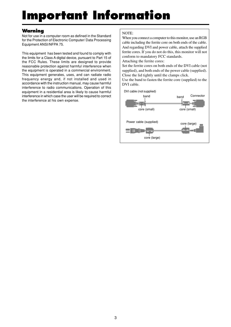 Important information | NEC PlasmaSync PX-42VP4DP-A User Manual | Page 3 / 8