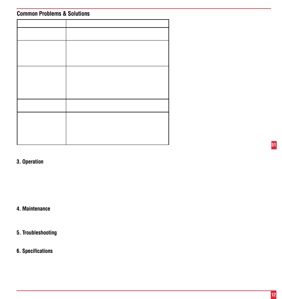 Common problems & solutions, Operation, Maintenance | Troubleshooting, Specifications | NEC MultiSync MT600 User Manual | Page 13 / 32