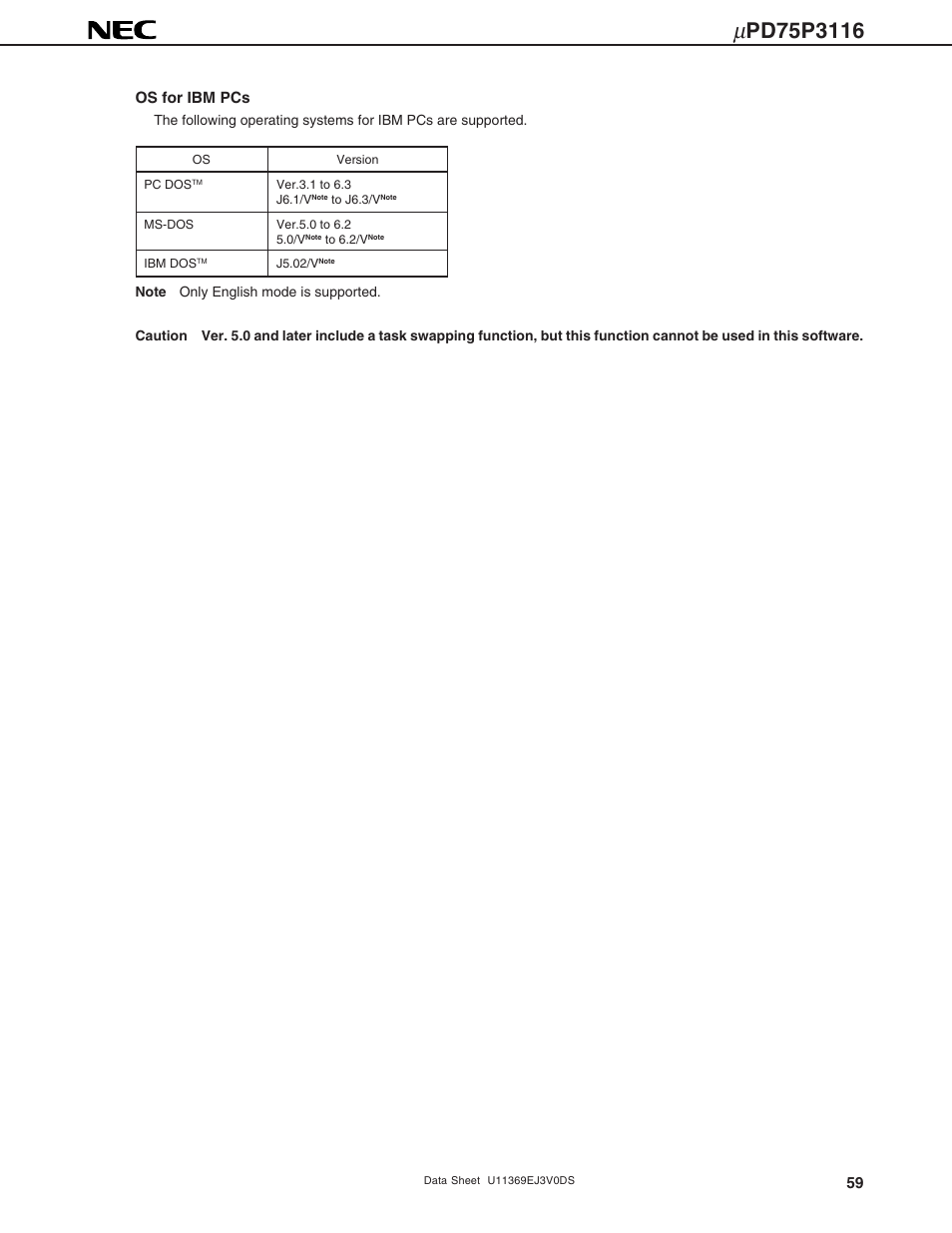 NEC uPD75P3116 User Manual | Page 59 / 70
