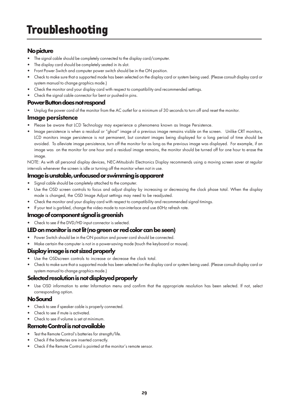 NEC MultiSync LCD2335WXM User Manual | Page 31 / 41