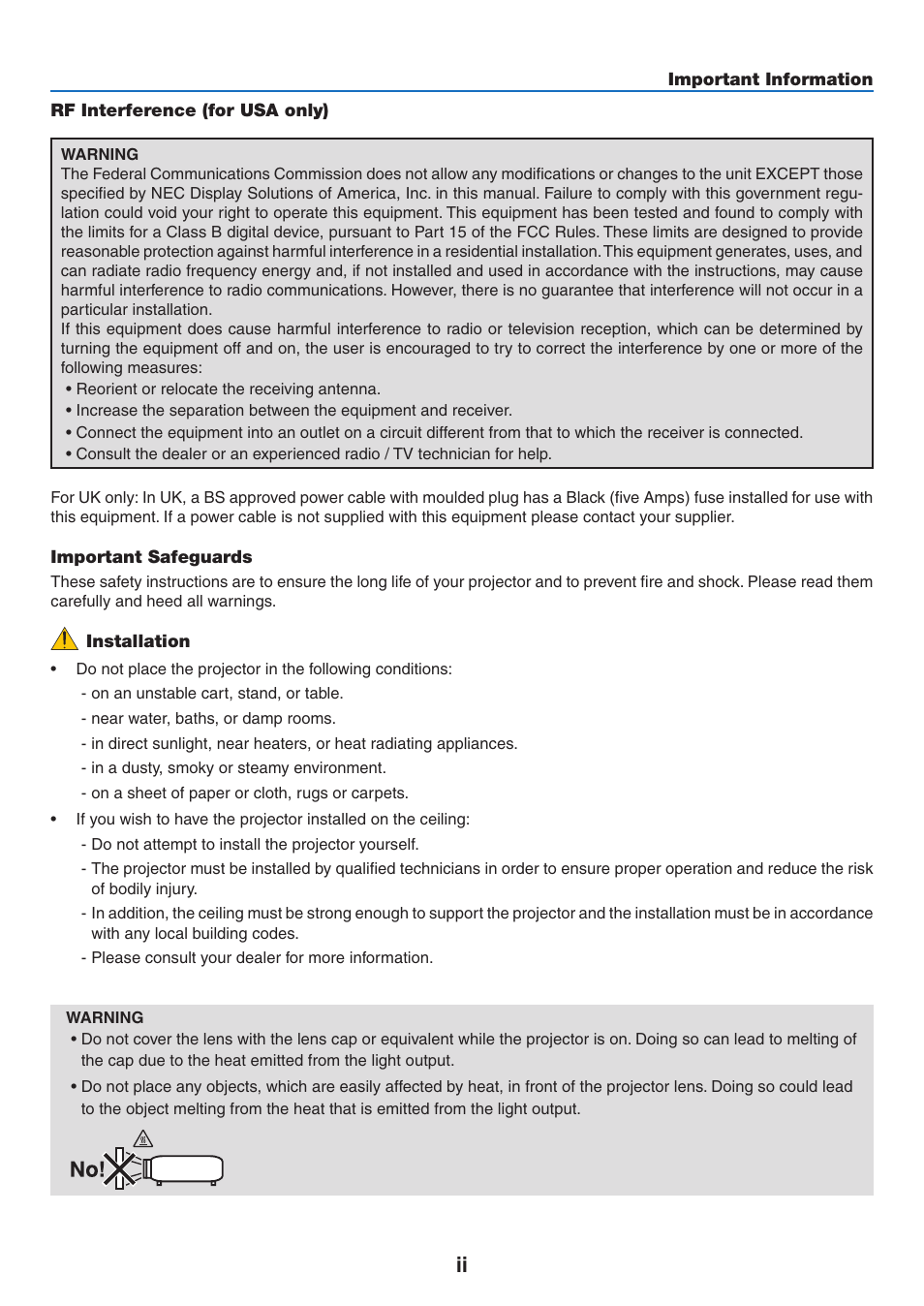 NEC NP110 User Manual | Page 4 / 92