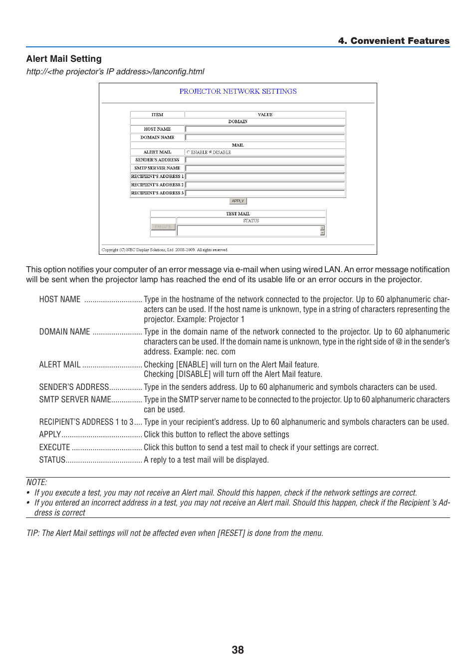 NEC NP110 User Manual | Page 47 / 92