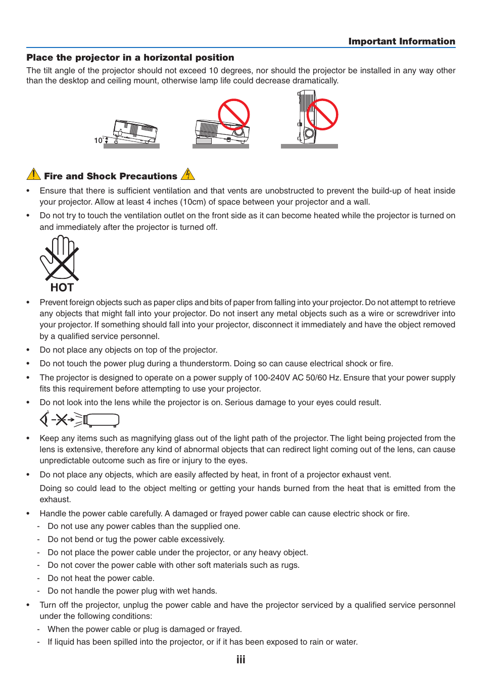 NEC NP110 User Manual | Page 5 / 92