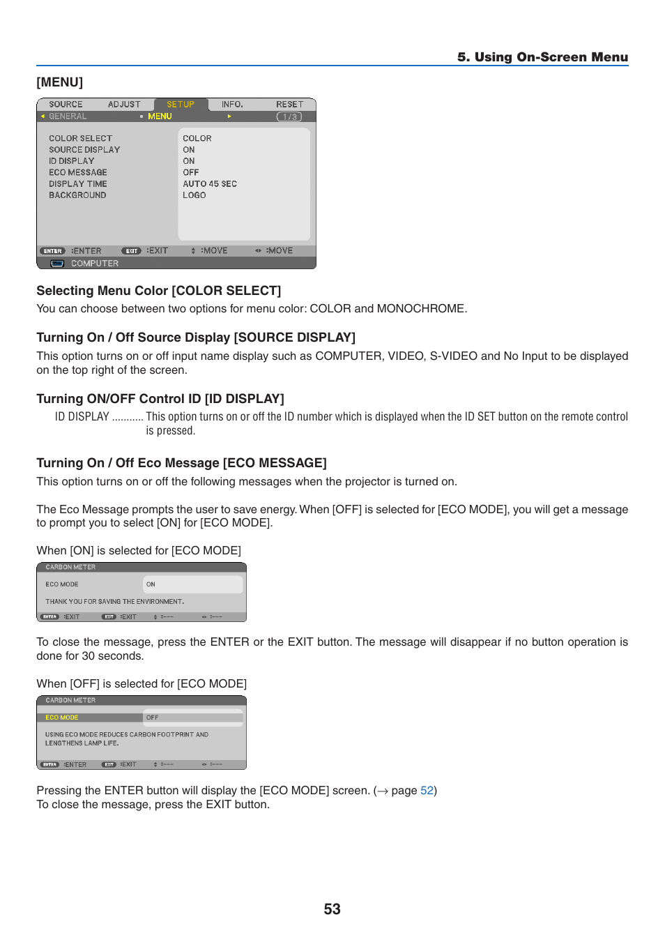 NEC NP110 User Manual | Page 62 / 92