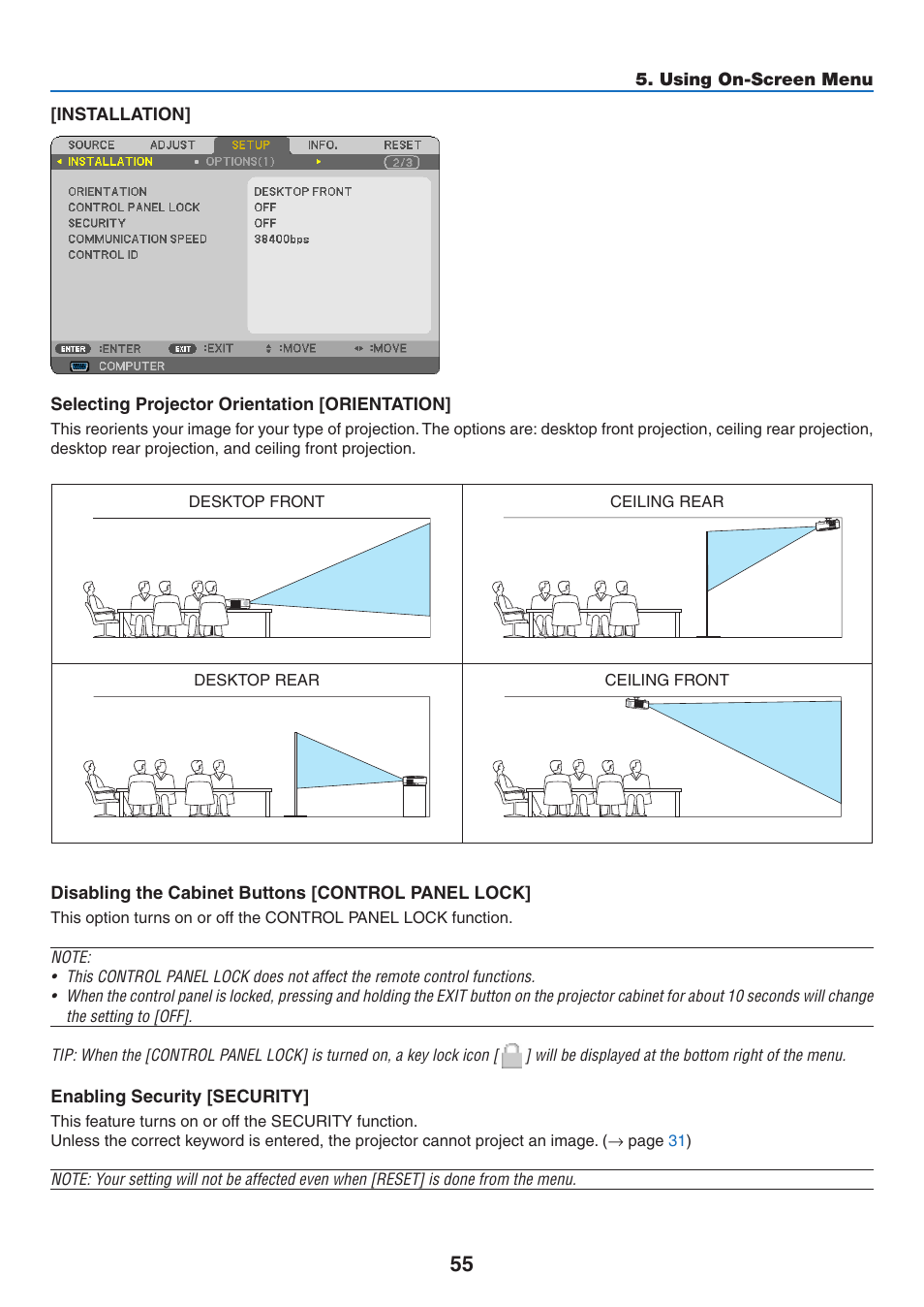 NEC NP110 User Manual | Page 64 / 92