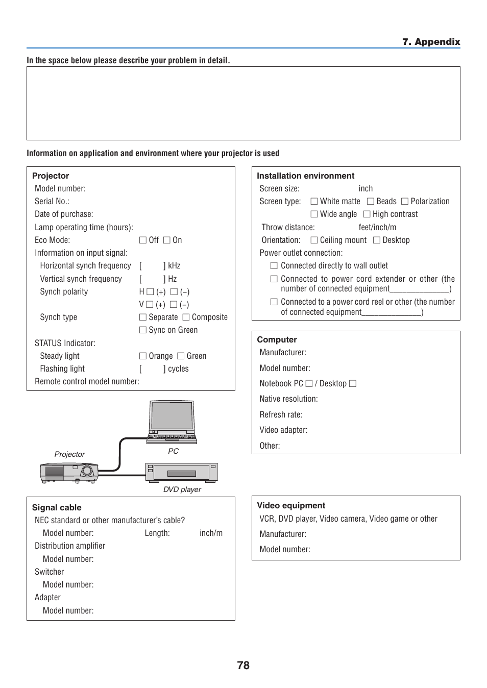 NEC NP110 User Manual | Page 87 / 92