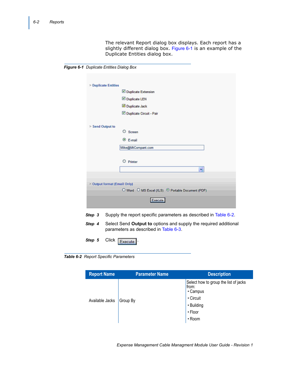 Duplicate entities dialog box -2, Report specific parameters -2 | NEC NDA-31135 User Manual | Page 30 / 38