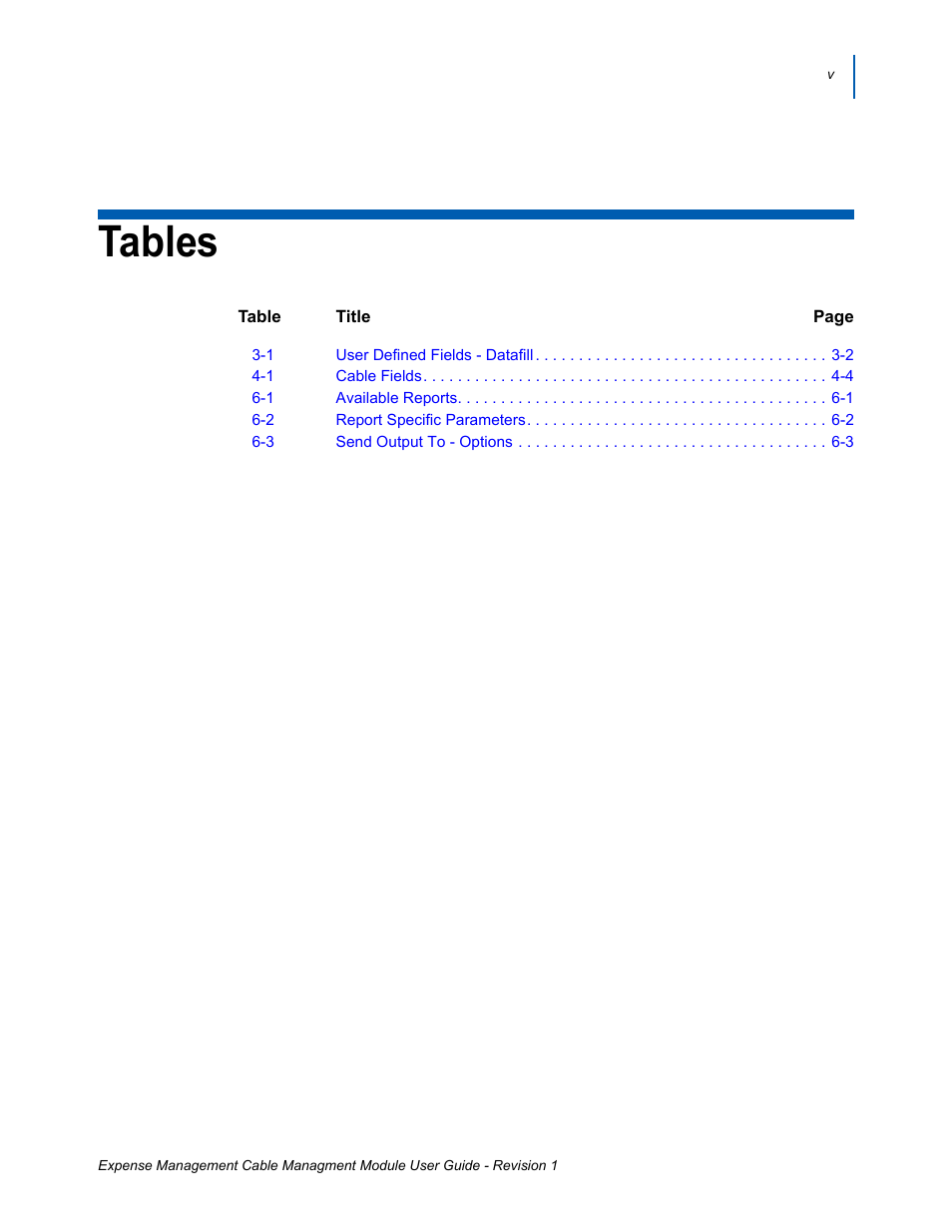 Tables | NEC NDA-31135 User Manual | Page 7 / 38